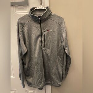 Berghaus Light Gray Waffle Knit mid layer 1/4 zip. Size xl. New without tags